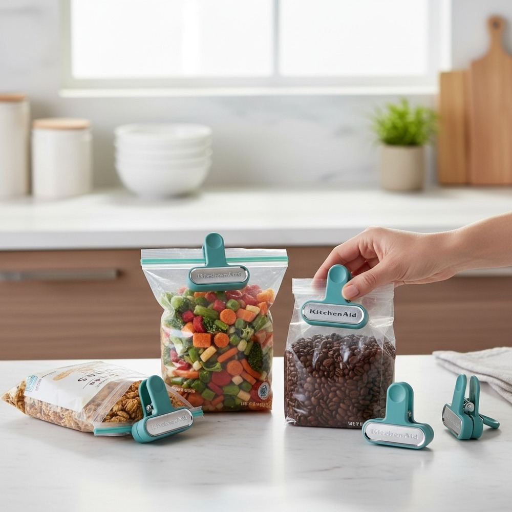 KitchenAid Bag Clips Set of 4 Aqua Teal KE325OHAQA New